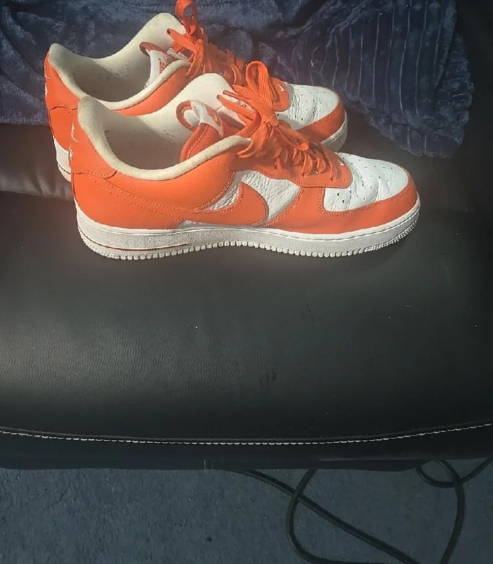 Nike Mens Orange and White Low-Top Sneakers